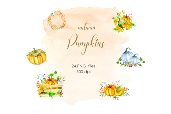 Download Autumn Pumpkins Watercolor Clipart - Autumn pumpkins watercolor clipart Collection