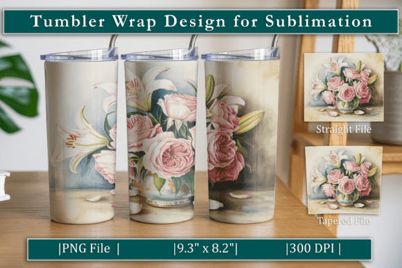 Download Elegant Rose Design Tumbler Wrap - Elegant Collection