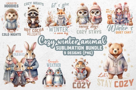 Download Cozy Winter Animal Sublimation Bundle - Premium Resources