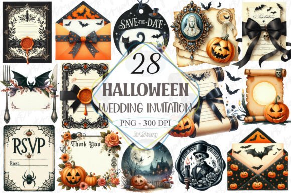 Download Halloween Wedding Invitation Clipart - Wedding Collection