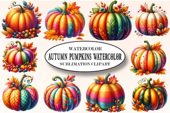 Download Autumn Pumpkins Watercolor Clipart, PNG - Autumn pumpkins watercolor clipart Collection