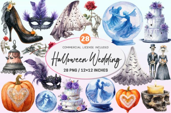 Download Halloween Wedding Invitation Clipart. - Wedding Collection