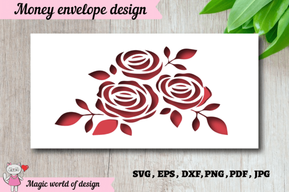 Download Elegant Rose Design Money Envelope Svg - Elegant Collection