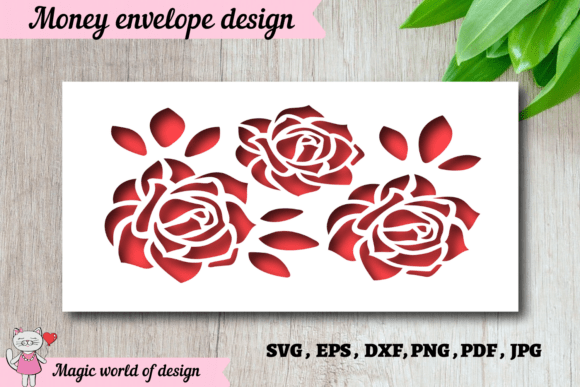 Download Elegant Rose Design Money Envelope Svg - Elegant Collection