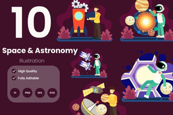 Download Space and Astronomy Illustration Pack - Astronomy Collection
