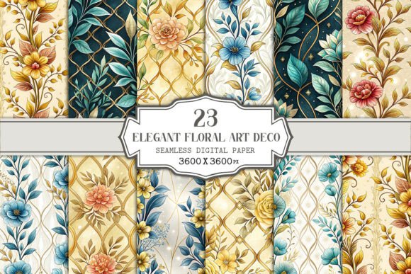 Download Elegant Floral Art Deco Seamless Pattern - Elegant Collection