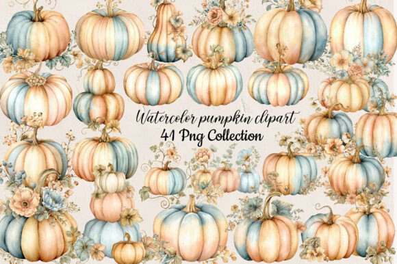 Download Watercolor Pumpkin Clipart - Watercolor pumpkin Collection