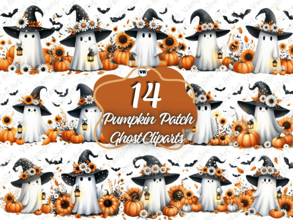 Download Watercolor Pumpkin Patch Ghost Cliparts - Watercolor pumpkin Collection