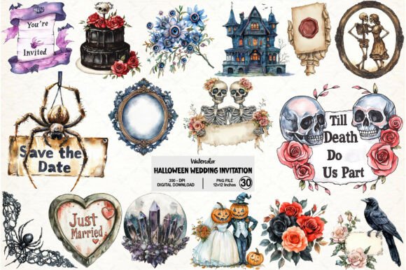 Download Halloween Wedding Invitation Clipart - Wedding Collection
