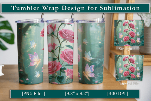 Download Elegant Rose Design Tumbler Wrap - Elegant Collection