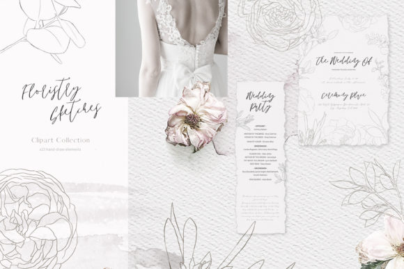 Download Wedding Floral Clipart, Floristry Sketch - Wedding Collection