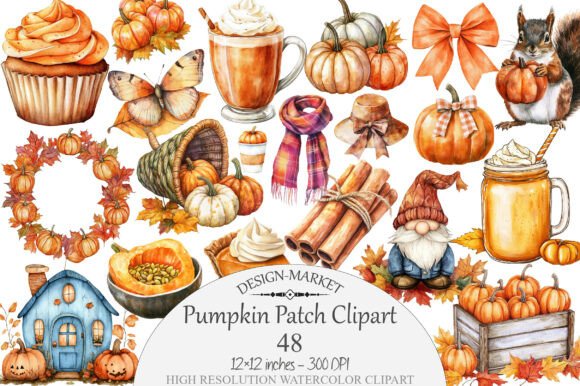 Download Watercolor Pumpkin Patch Clipart - Watercolor pumpkin Collection