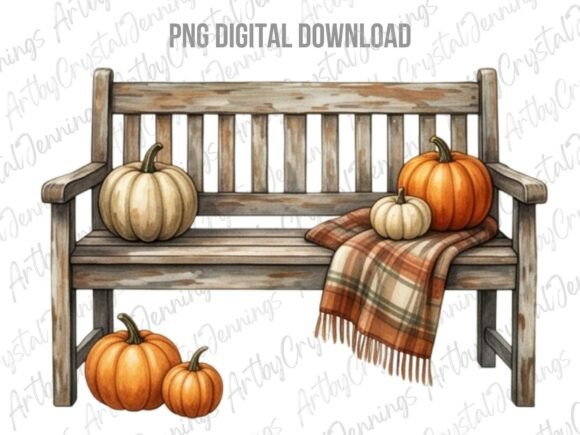 Download Watercolor Pumpkin Bench Clipart PNG - Watercolor pumpkin Collection
