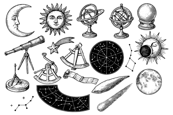 Download Vintage Astronomy Engraving Set - Astronomy Collection